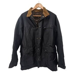 Coach Barn Jacket Mens Small Black Field Jacket Corduroy Collar Quilted Lining